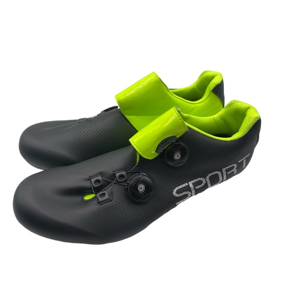 None Other - Professional Cycling Shoes unisex black and neon yellow size  EUR 46